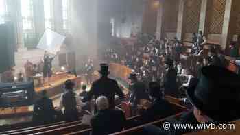 "Cabrini" film shoot transformed Buffalo City Hall council chambers into Roman Senate council chambers