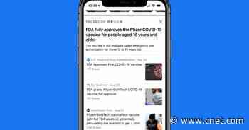 Facebook displays FDA approval of Pfizer COVID-19 vaccine as it fights misinformation     - CNET