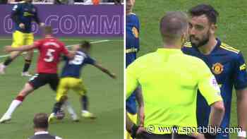 Manchester United Fans Furious Bruno Fernandes Wasn't Given A Free-Kick In The Build Up To Southampton Goal - SPORTbible