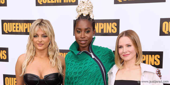 Bebe Rexha, Kirby Howell-Baptiste, & Kristen Bell Pose Together at 'Queenpins' Photocall in L.A.