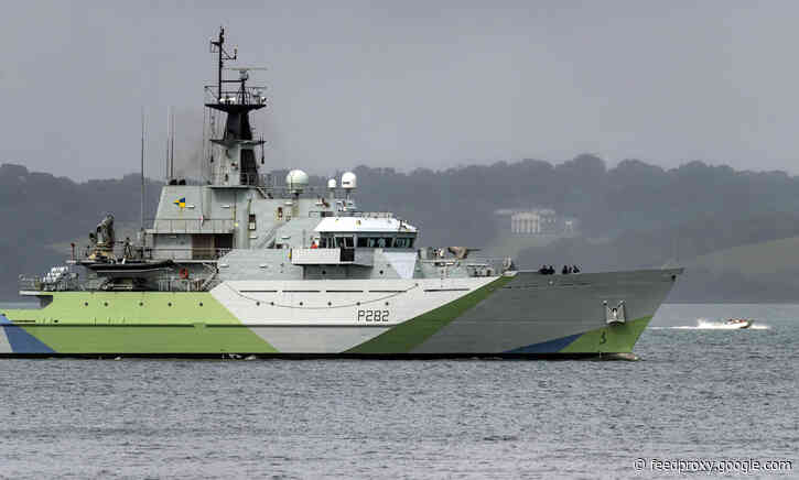 HMS Severn passing through Tower Bridge on Friday