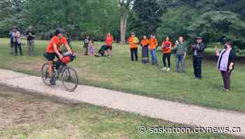 Cyclist returns home after visiting every Sask. residential school