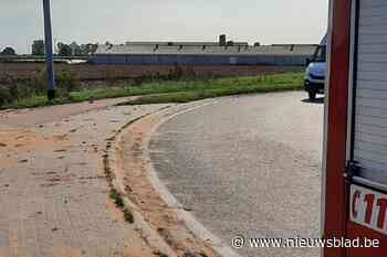 Brandweer uur bezig om hoeveelheid zand van rotonde te halen - Het Nieuwsblad