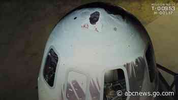 Blue Origin launches artwork, moon-landing test into space