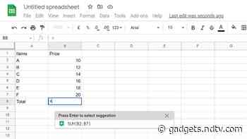 Google Sheets Can Now Suggest Automatic, Context-Aware Formulas and Functions