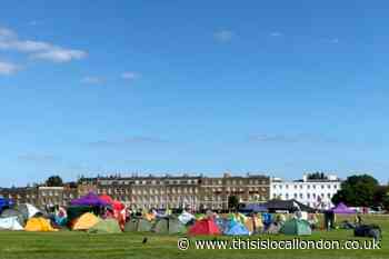 Extinction Rebellion activists set up camp on Blackheath