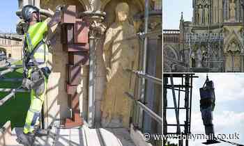 Angry locals hit out at 'hideous' Antony Gormley sculpture at Wells Cathedral - Daily Mail