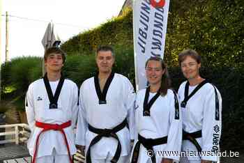 Kristof, Valerie én hun kinderen geven training taekwondo in club Jibjung