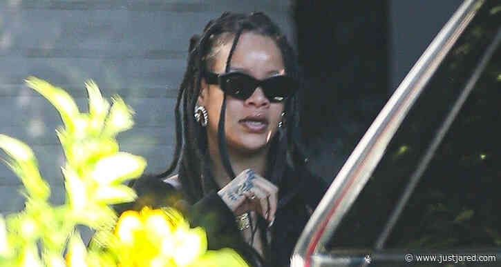 Rihanna Stops by Boyfriend A$AP Rocky's Place in Los Angeles