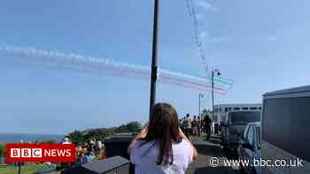 Red Arrows performance seen in Lancashire skies