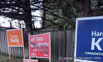 'Second time this week': Swastikas smear Newmarket-Aurora Liberal candidate's elections signs - yorkregion.com
