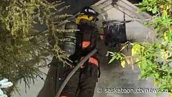 Fire rips through house in Saskatoon