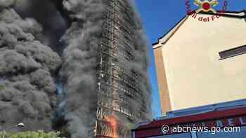 Flames consume high-rise in Milan; residents evacuated
