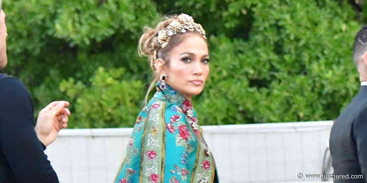 Jennifer Lopez Stuns In Gorgeous Floral Look On Her Way To Dolce & Gabbana's Fashion Event