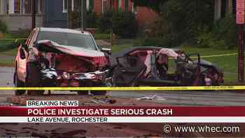 Rochester Police investigating two-car crash on Lake Avenue