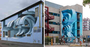 Geometric Shapes and Three-Dimensional Illusions Disrupt Existing Architecture in Peeta's Anamorphic Murals - Colossal