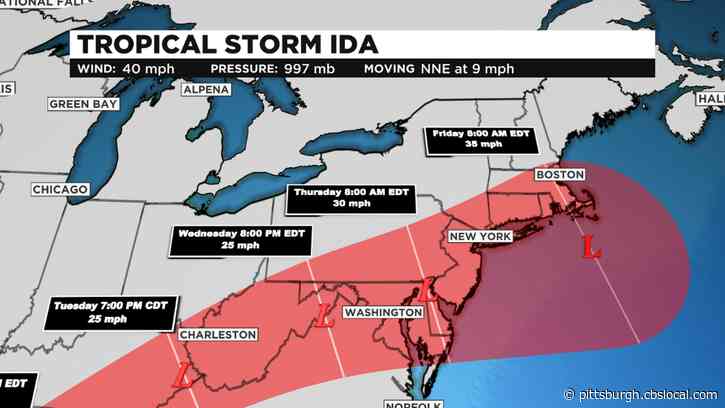 Pittsburgh Weather: Areas Just South Of Pittsburgh To Get Heavy Rainfall From Ida’s Remnants