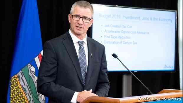 Alberta Finance Minister Toews to deliver update on first three months of fiscal year