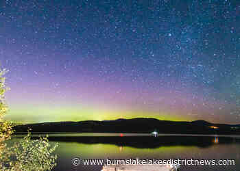 Green cast of Aurora Borealis over Boer Mountain in Burns Lake - Burns Lake Lakes District News
