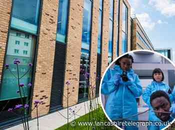 Cast of new Sky drama, Wolfe, get to grips with forensics at Lancashire uni police lab