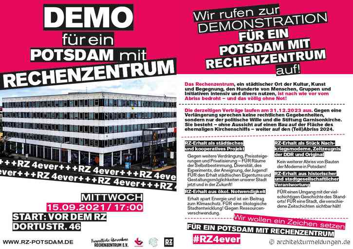 DDR-Moderne in Gefahr: Demo zum Erhalt des Rechenzentrum Potsdam am 15.09.2021