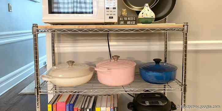 This $80 kitchen storage cabinet is a godsend for small spaces, plus it's not ugly