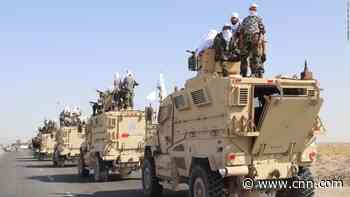 The militant group paraded American-made armored vehicles along with newly seized weapons as they celebrate the US exit from Afghanistan