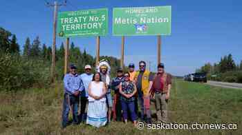 New sign recognizes Treaty 5 territory near E.B. Campbell Hydro Dam