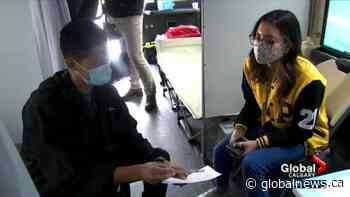 COVID-19 vaccine bus rolls into University of Calgary campus