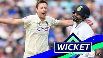England v India: Virat Kohli caught behind off Ollie Robinson for 50