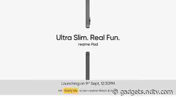 Realme Pad India Launch Set for September 9 at 12:30pm via Virtual Event