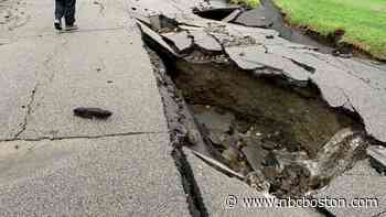 ‘The Whole Road Fell': RI Woman Escapes Injury When Street Collapses - NBC10 Boston
