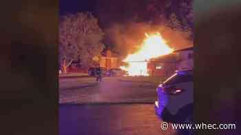 Crews battle house fire on Blue Spruce Drive in Webster