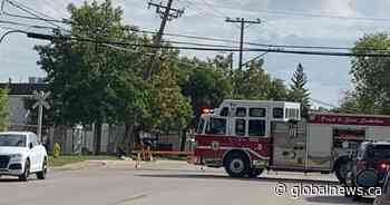Portion of 105th Street closed after car collides with power pole: Saskatoon police