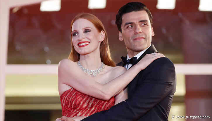 Jessica Chastain & Oscar Isaac Share a Sweet Red Carpet Moment at 'Scenes From a Marriage' Venice Premiere
