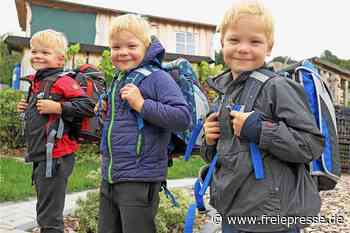 Drei Zuckertüten bei Familie Kolbe: Für Drillinge in Mulda startet die Schule - Freie Presse