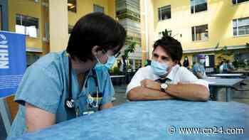 Toronto hospital workers share fourth wave anxieties with Justin Trudeau - CP24 Toronto's Breaking News
