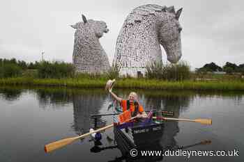 Major Mick visits The Kelpies on Tintanic II charity rowing challenge - Dudley News