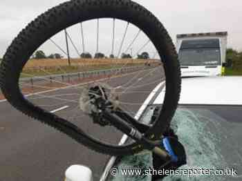 Driver's lucky escape after bike smashes through windscreen on motorway - St Helens Reporter