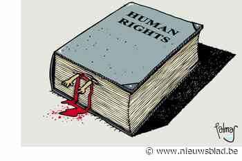 Cartoonexpo Amnesty International in de bib