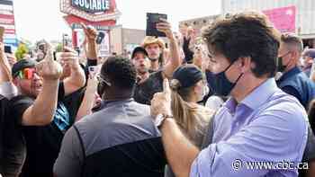 'We will not let them win,' Trudeau says after being pelted with gravel during campaign stop