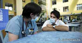 Toronto health workers voice COVID-19 concerns during Trudeau’s election stop - Global News