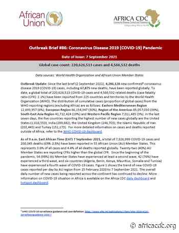 Outbreak Brief 86: Coronavirus Disease 2019 (COVID-19) Pandemic – Africa CDC - africacdc.org