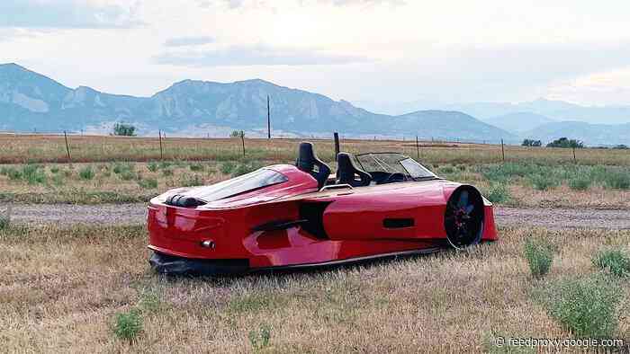 Awesome luxury hovercraft floats over everything
