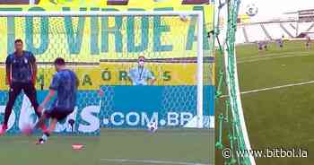 Qué puntería: los tiros libres de Messi en el calentamiento - Bitbol