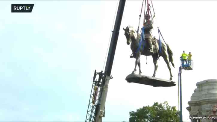 WATCH Massive Robert E. Lee statue dismantled in Richmond after Virginia's Supreme Court greenlit removal