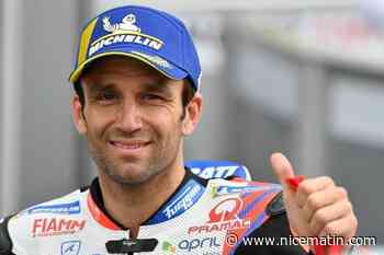 Le pilote cannois Johann Zarco arrive au Grand Prix moto d'Aragon... en moto