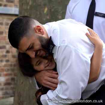 Noura, 7, reunited with hero police officers after stabbing