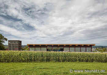 Entsorgung zwischen roten Stützen - Recyclingzentrum bei Luzern von Huber Waser Mühlebach - BauNetz.de