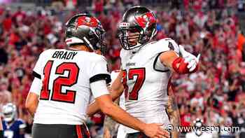 Brady hits 100 with Gronk, authors comeback win